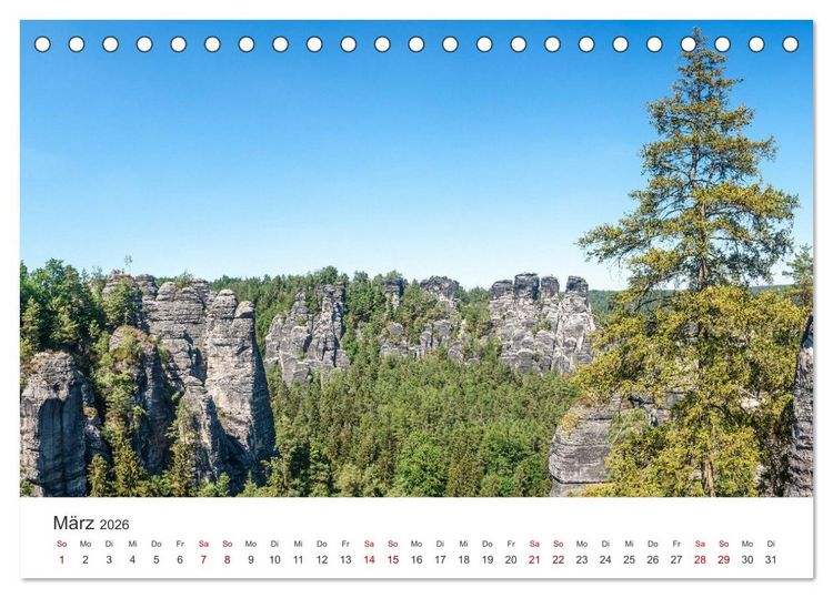 Produktbild: DEUTSCHLAND, S&auml;chsische Schweiz Nationalpark, M&auml;rchenwald (Tischkalender 2026 DIN A5 quer), CALVENDO Monatskalender