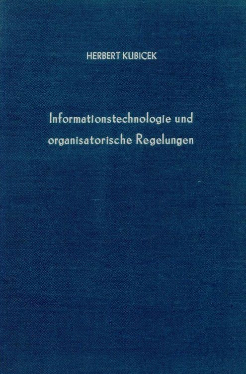 Produktbild: Informationstechnologie und organisatorische Regelungen.