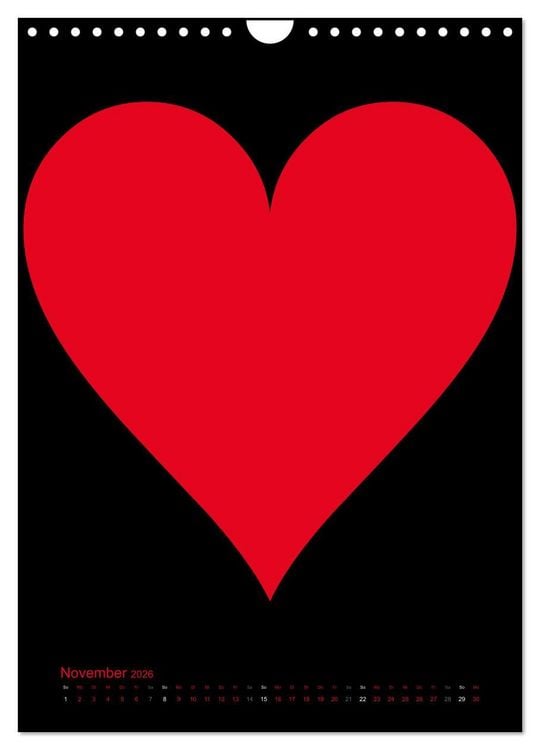 Produktbild: Foto- und Bastelkalender &bdquo;LIEBE&ldquo; in der Farbe Schwarz (Wandkalender 2026 DIN A4 hoch), CALVENDO Monatskalender
