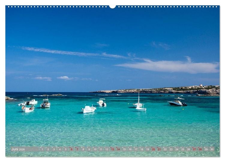 Produktbild: Balearen - Mallorca, Menorca, Ibiza und Formentera (Wandkalender 2026 DIN A2 quer), CALVENDO Monatskalender
