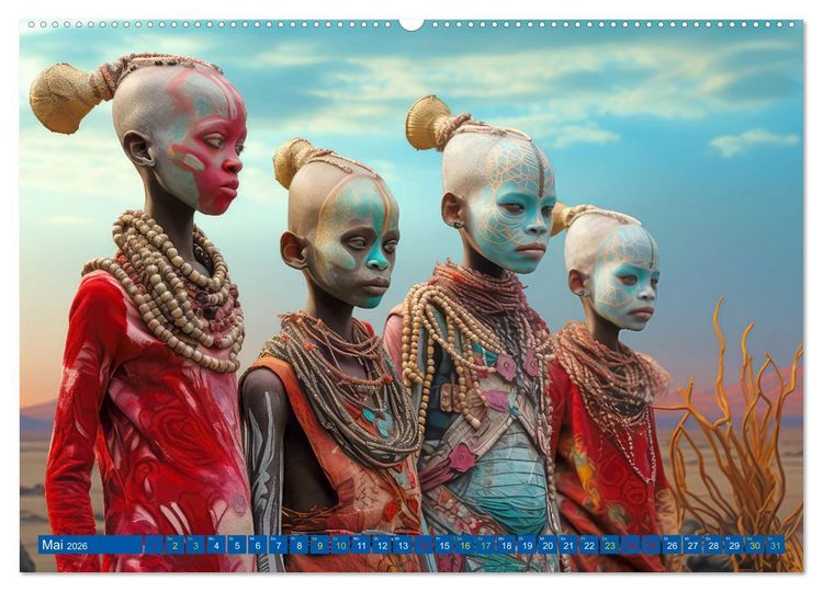 Produktbild: Surrealistische Bilder - Inspiriert von den Massai (Wandkalender 2026 DIN A2 quer), CALVENDO Monatskalender