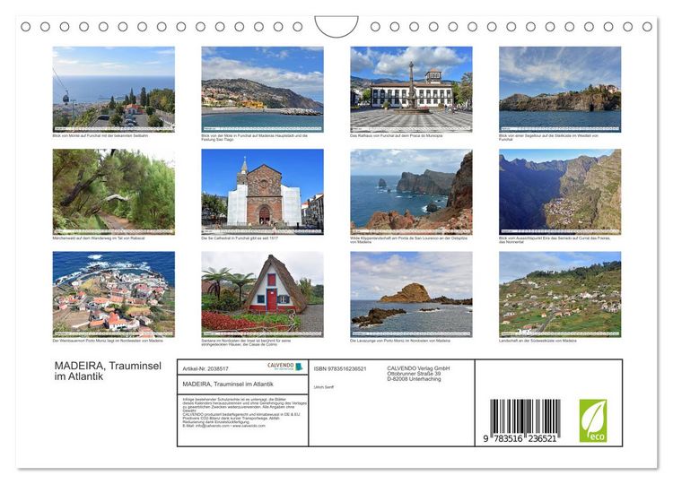 Produktbild: MADEIRA, Trauminsel im Atlantik (Wandkalender 2026 DIN A4 quer), CALVENDO Monatskalender
