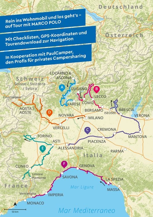 Produktbild: MARCO POLO Camper Guide Lombardei, Piemont & Ligurien