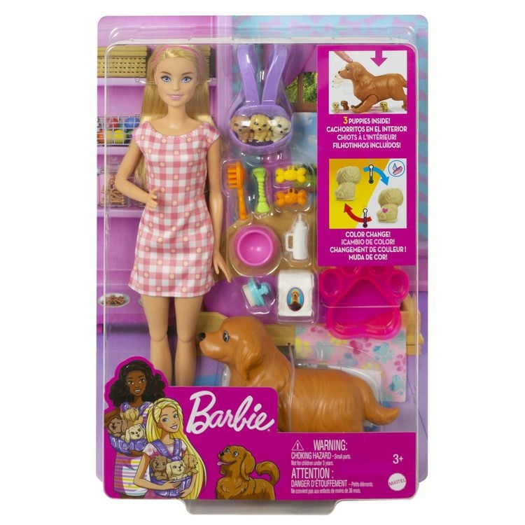 Produktbild: Barbie Puppe (blond) mit Hund und Welpen