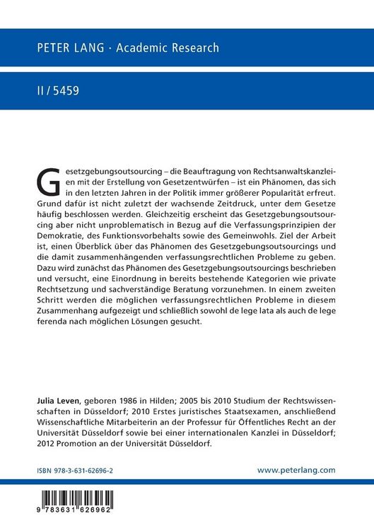 Produktbild: Gesetzgebungsoutsourcing
