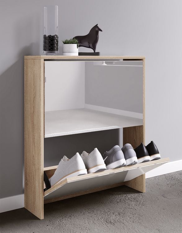 Produktbild: Holz Schuhschrank Schuhkipper Spiegel Stido L