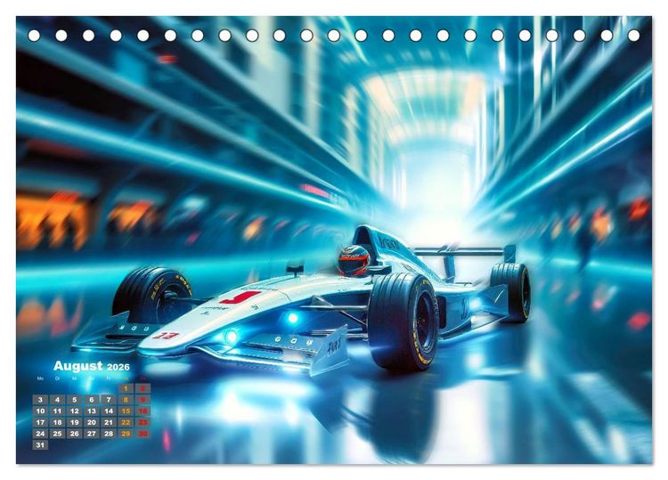 Produktbild: Formel E futuristisch (Tischkalender 2026 DIN A5 quer), CALVENDO Monatskalender