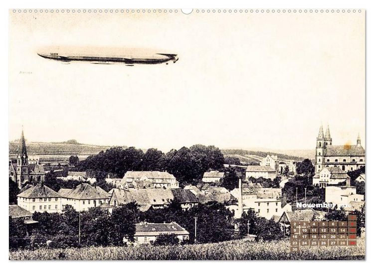 Produktbild: Faszination Luftschiffe &ndash; Zeppeline auf historischen Ansichtskarten (Wandkalender 2026 DIN A2 quer), CALVENDO Monatskalender