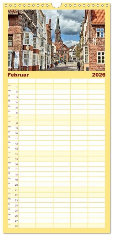Produktbild: Familienplaner 2026 - L&Uuml;NEBURG Ein- und Ausblicke von Andreas Voigt mit 5 Spalten (Wandkalender, 21 x 45 cm) CALVENDO