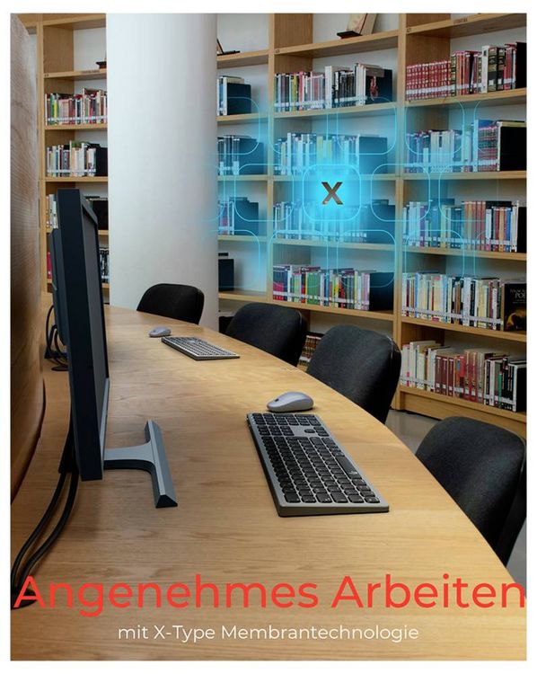 Produktbild: RAIDSONIC Full-Size Aluminium Tastatur, Bluetooth & RF, f&uuml;r Win & macOS
