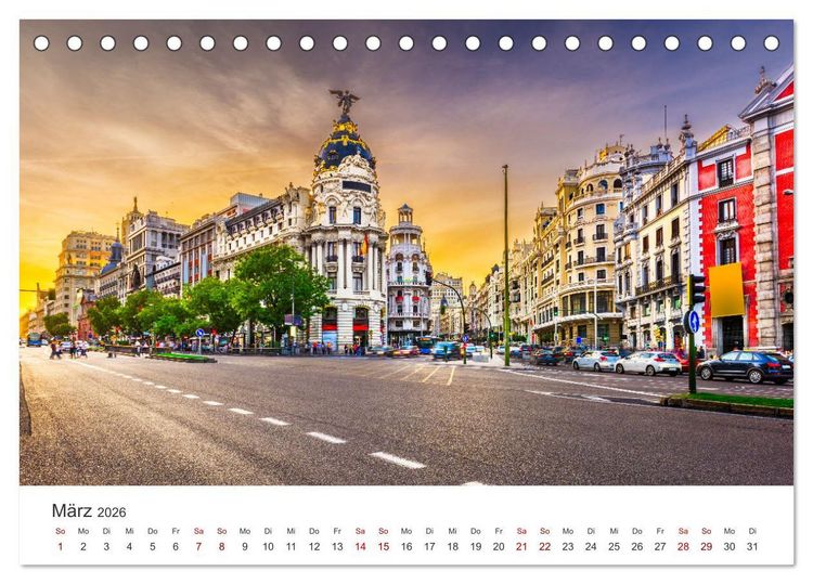 Produktbild: Madrid - Spaniens bezaubernde Hauptstadt. (Tischkalender 2026 DIN A5 quer), CALVENDO Monatskalender