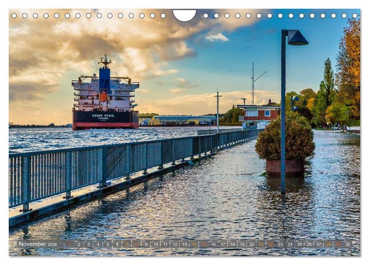 Produktbild: Bremens maritimer Norden: Vegesack (Wandkalender 2026 DIN A4 quer), CALVENDO Monatskalender
