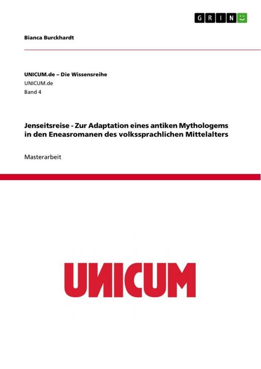 Produktbild: Jenseitsreise - Zur Adaptation eines antiken Mythologems in den Eneasromanen des volkssprachlichen Mittelalters