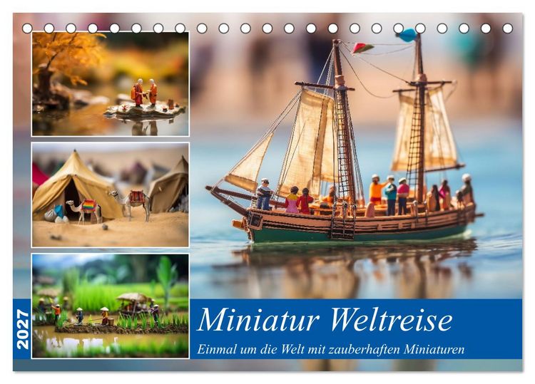 Produktbild: Miniatur Weltreise (Tischkalender 2027 DIN A5 quer), CALVENDO Monatskalender