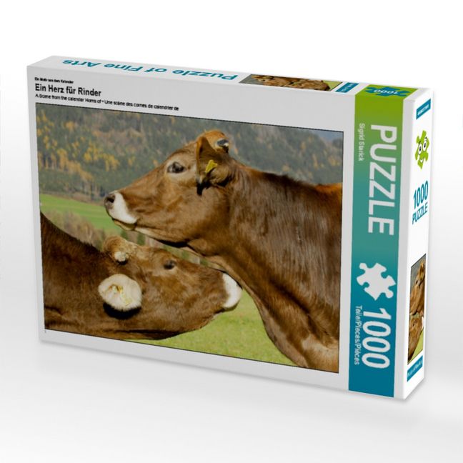Produktbild: CALVENDO Puzzle Ein Motiv aus dem Kalender Ein Herz f&uuml;r Rinder | 1000 Teile Lege-Gr&ouml;&szlig;e 64x48cm Foto-Puzzle f&uuml;r gl&uuml;ckliche Stunden