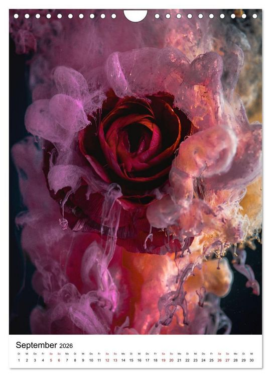 Produktbild: Spiel der Farben - Bl&uuml;ten unter Wasser mit Acrylfarben (Wandkalender 2026 DIN A4 hoch), CALVENDO Monatskalender
