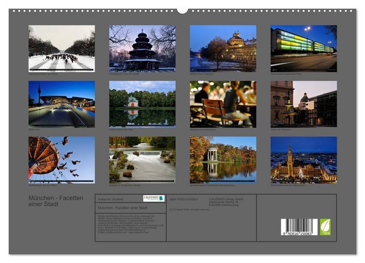 Produktbild: M&uuml;nchen - Facetten einer Stadt (hochwertiger Premium Wandkalender 2026 DIN A2 quer), Kunstdruck in Hochglanz