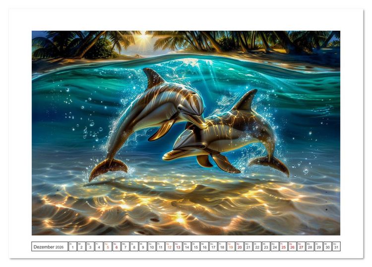 Produktbild: Delfingl&uuml;ck (Tischkalender 2026 DIN A5 quer), CALVENDO Monatskalender