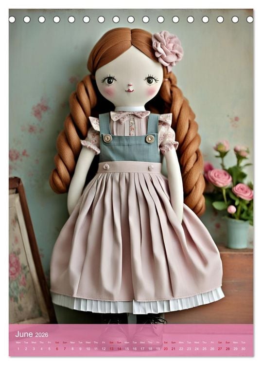 Produktbild: Romantic Dolls (Desk Calendar 2026 DIN A5 portrait), CALVENDO 12 Month DeskCalendar