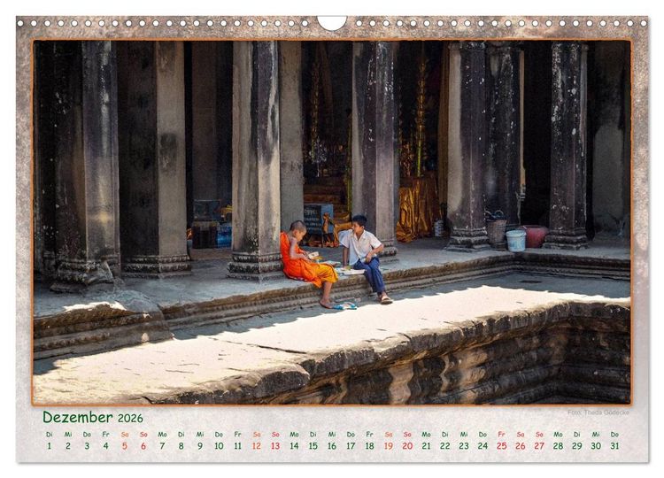 Produktbild: Kambodscha, Angkor Thom, Angkor Wat und Bayon (Wandkalender 2026 DIN A3 quer), CALVENDO Monatskalender
