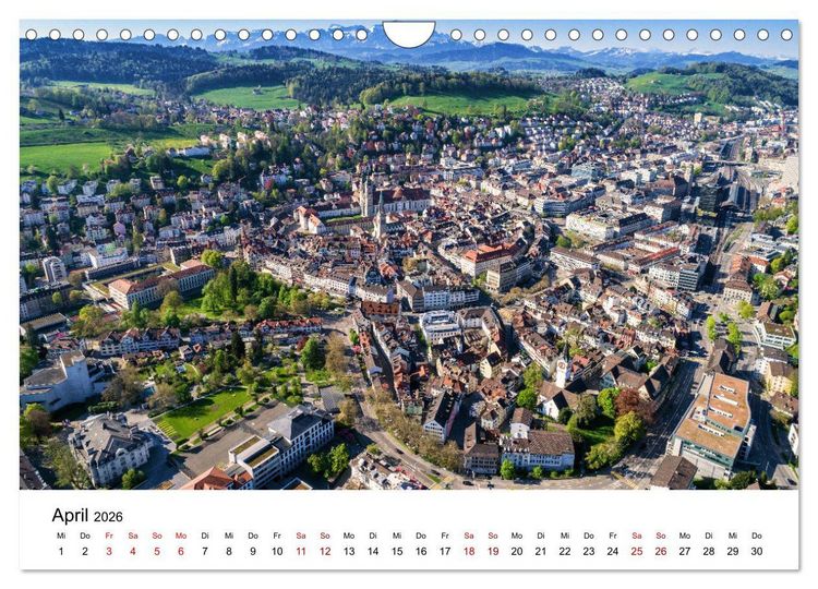 Produktbild: Luftbildkalender St. Gallen 2026 (Wandkalender 2026 DIN A4 quer), CALVENDO Monatskalender