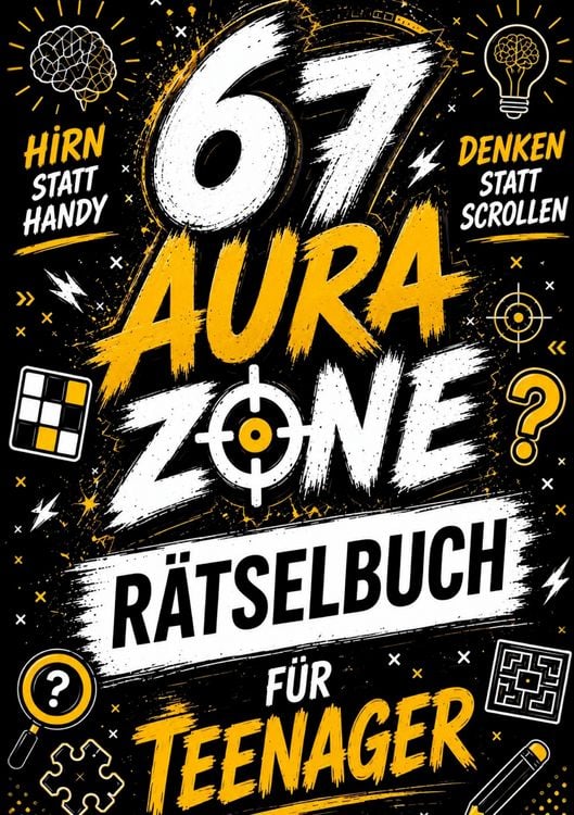 Produktbild: 67 R&auml;tselbuch f&uuml;r Teenager. Hirn statt Handy: AURA ZONE: Geniale Denkspiele, Offline R&auml;tsel & Challenges