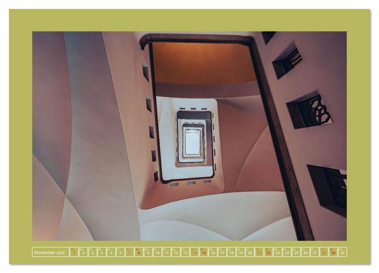 Produktbild: Treppenblicke &ndash; Kunstvolle Perspektiven im Alltag (Wandkalender 2026 DIN A4 quer), CALVENDO Monatskalender