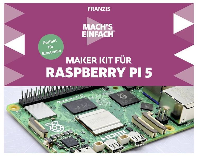Produktbild: FRANZIS 67219 - Mach's einfach Maker Kit f&uuml;r Raspberry Pi 5 - Perfekt f&uuml;r Einsteiger