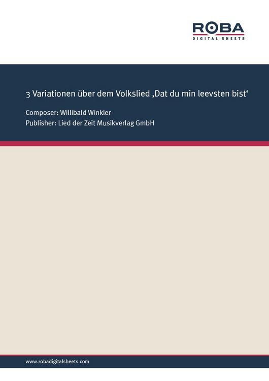 Produktbild: 3 Variationen &uuml;ber dem Volkslied "Dat du min leevsten bist"