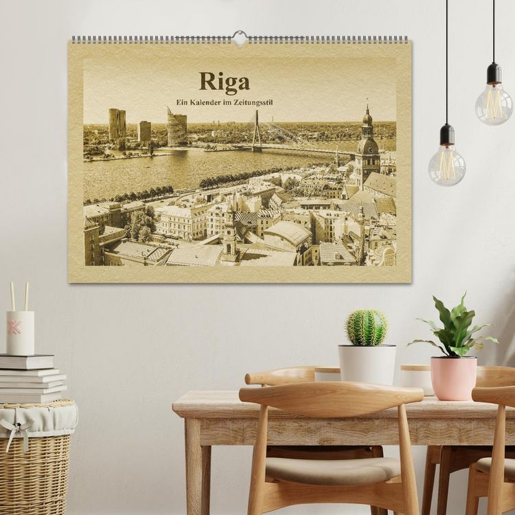Produktbild: Riga &ndash; Ein Kalender im Zeitungsstil (Wandkalender 2026 DIN A2 quer), CALVENDO Monatskalender