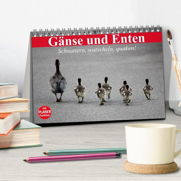 Produktbild: G&auml;nse und Enten. Schnattern, watscheln, quaken! (Tischkalender 2026 DIN A5 quer), CALVENDO Monatskalender