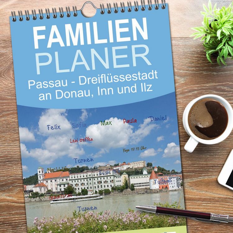 Produktbild: Familienplaner 2026 - Passau - Dreifl&uuml;ssestadt an Donau, Inn und Ilz mit 5 Spalten (Wandkalender, 21 x 45 cm) CALVENDO