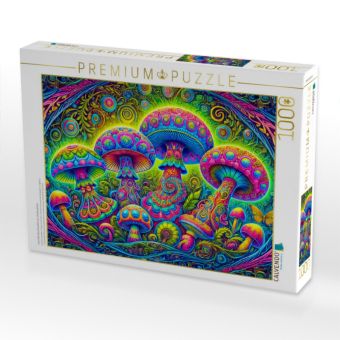Produktbild: CALVENDO Puzzle Leuchtendes Quartett aus Zauberpilzen | 1000 Teile Lege-Gr&ouml;&szlig;e 64x48cm Foto-Puzzle f&uuml;r gl&uuml;ckliche Stunden