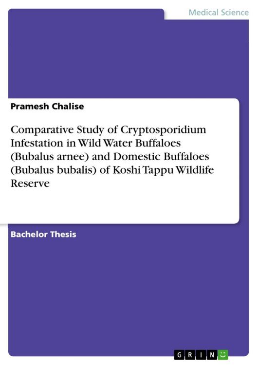 Produktbild: Comparative Study of Cryptosporidium Infestation in Wild Water Buffaloes (Bubalus arnee) and Domestic Buffaloes (Bubalus bubalis) of Koshi Tappu Wildl