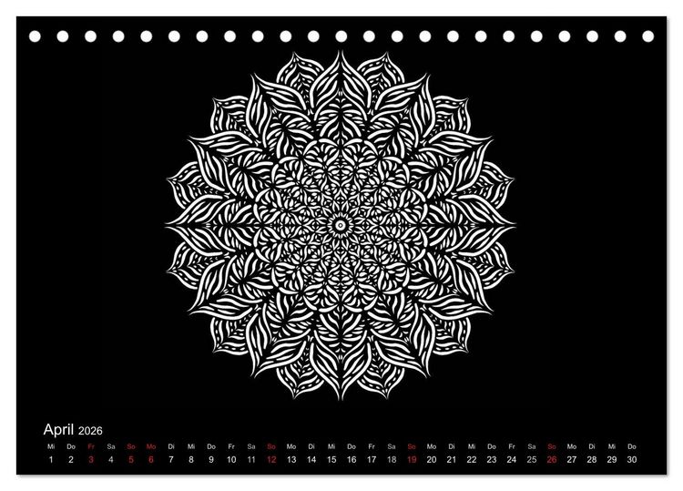 Produktbild: Entspannung und Ruhe durch Mandalas (Tischkalender 2026 DIN A5 quer), CALVENDO Monatskalender