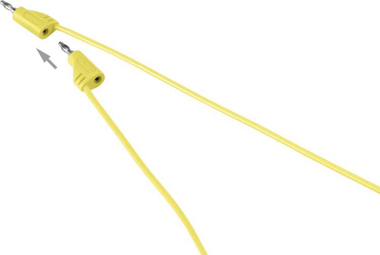 Produktbild: VOLTCRAFT MSB-200 Messleitung Lamellenstecker 2mm Lamellenstecker 2mm 0.90m Gelb 1St.