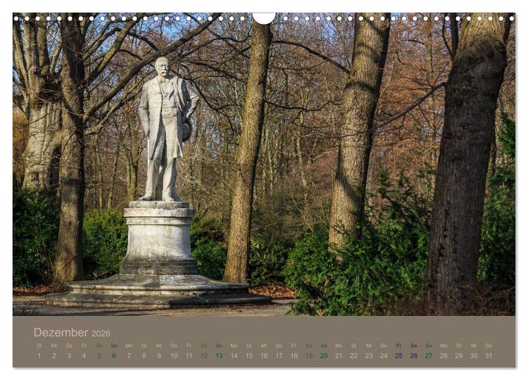 Produktbild: Gro&szlig;er Tiergarten Berlin - Von Dichtern und Komponisten (Wandkalender 2026 DIN A3 quer), CALVENDO Monatskalender