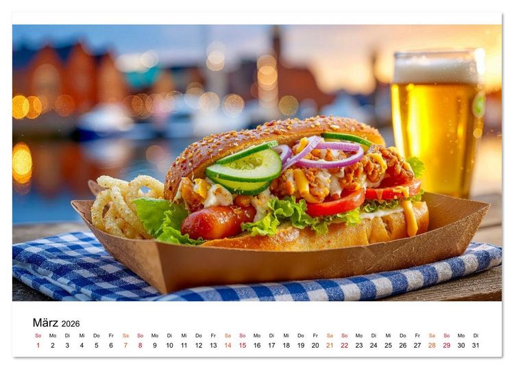 Produktbild: Fastfood einfach lecker (Tischkalender 2026 DIN A5 quer), CALVENDO Monatskalender