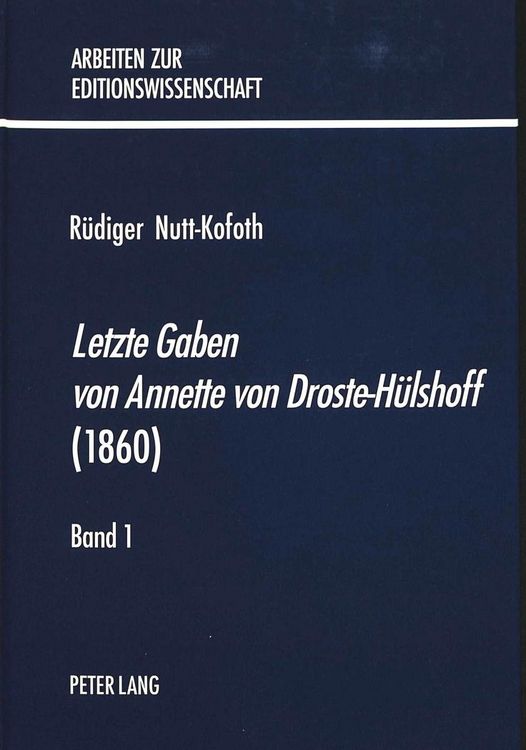 Produktbild: 'Letzte Gaben von Annette von Droste-H&uuml;lshoff' (1860)