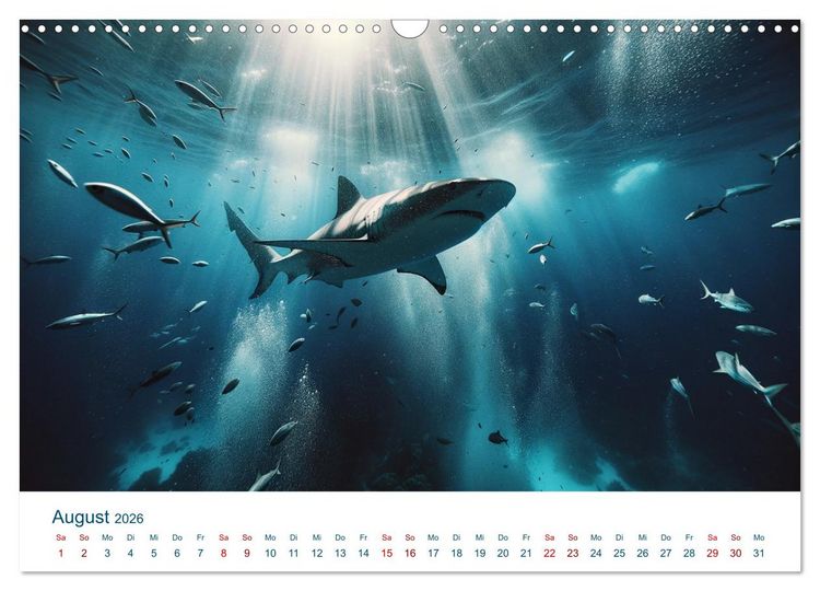 Produktbild: Wei&szlig;e Haie (Wandkalender 2026 DIN A3 quer), CALVENDO Monatskalender