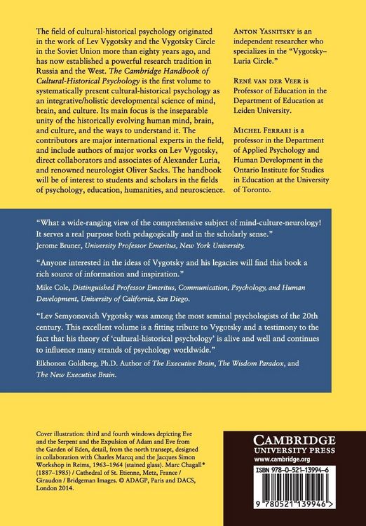 Produktbild: The Cambridge Handbook of Cultural-Historical Psychology