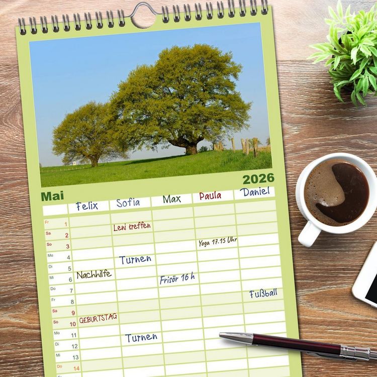 Produktbild: Familienplaner 2026 - Der Niederrhein im Wandel der Jahreszeiten mit 5 Spalten (Wandkalender, 21 x 45 cm) CALVENDO