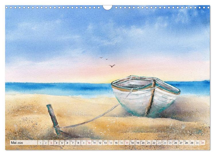Produktbild: Komm mit ans Meer &ndash; Aquarelle (Wandkalender 2026 DIN A3 quer), CALVENDO Monatskalender