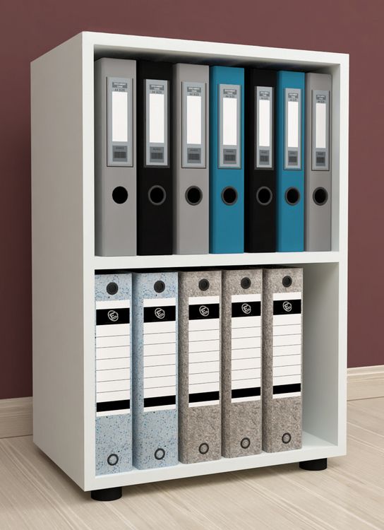 Produktbild: Holz B&uuml;ro Regal B&uuml;cher Ordner Aktenregal Ulas 2f