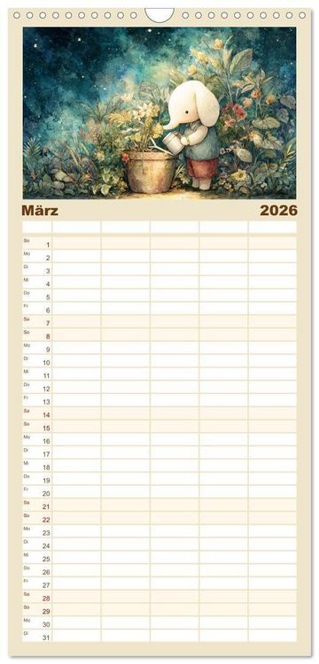 Produktbild: Familienplaner 2026 - Das geheime Leben flauschiger Freunde mit 5 Spalten (Wandkalender, 21 x 45 cm) CALVENDO