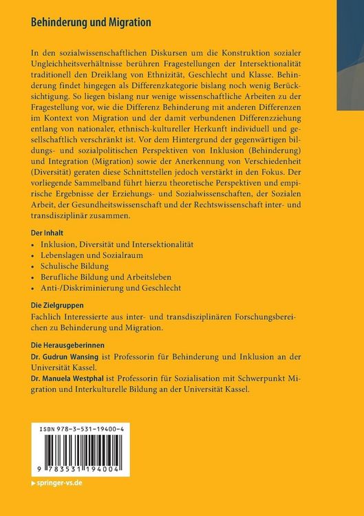 Produktbild: Behinderung und Migration