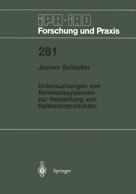 Produktbild: Untersuchungen von Reinheitssytemen zur Herstellung von Halbleiterprodukten