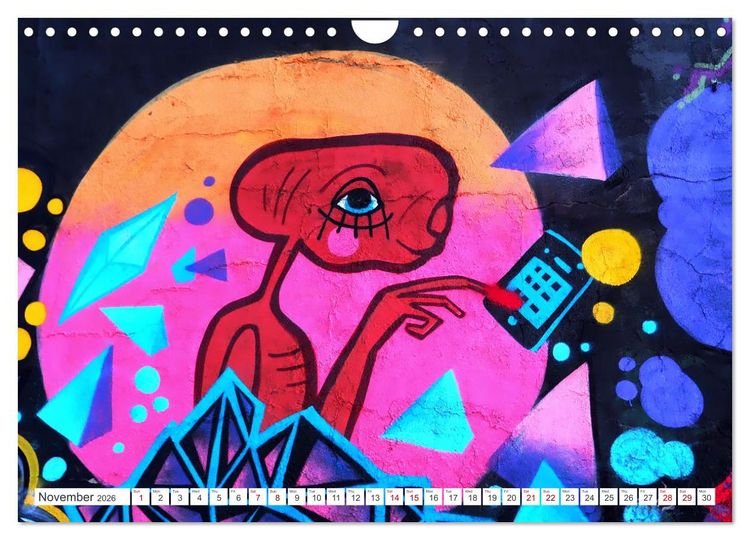 Produktbild: Graffiti art all over the world (Wall Calendar 2026 DIN A4 landscape), CALVENDO 12 Month Wall Calendar