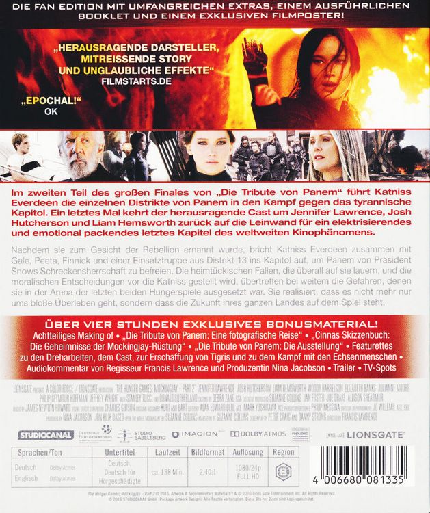 Produktbild: Die Tribute von Panem - Mockingjay 2 [2 BRs]