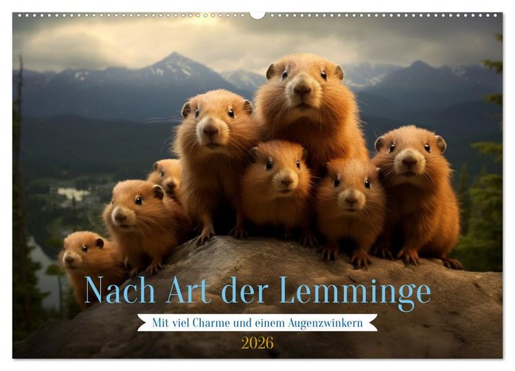 Produktbild: Nach Art der Lemminge (Wandkalender 2026 DIN A2 quer), CALVENDO Monatskalender